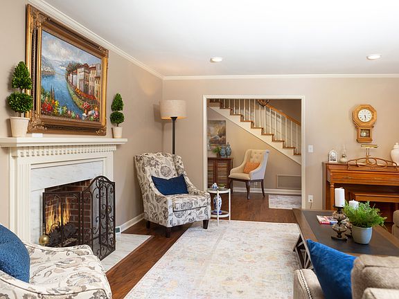 Living room with fireplace