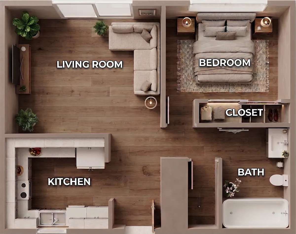 Floor plan 1 Bedroom