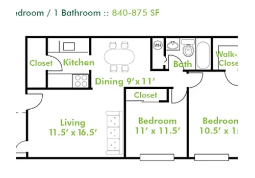 Floor plan 2 Bedroom
