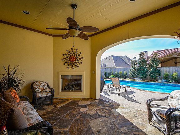 Back porch with fireplace!  