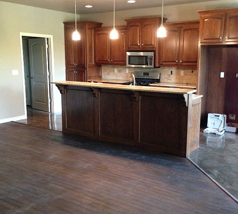Kitchen with full granite