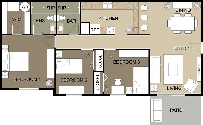Southern Pines 3 BR Floor Plan Southern Pines 3 BR Floor Plan