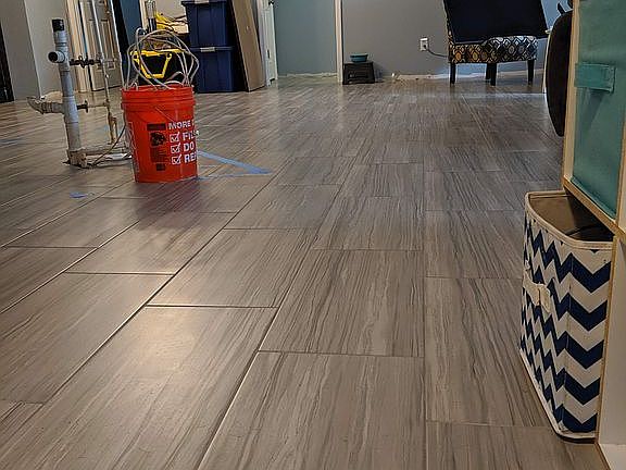 Tile floor throughout house