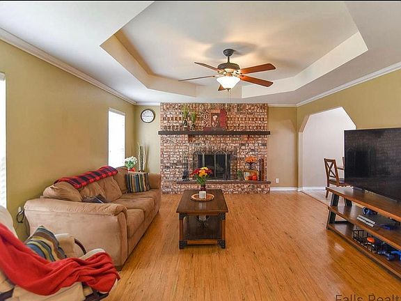 Cozy wood burning fire place.