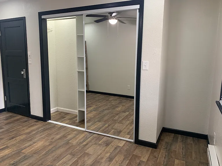 Interior of bedroom facing Sheridan Road