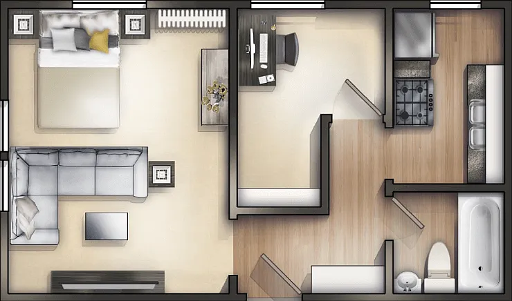 Studio C Floorplan Diagram