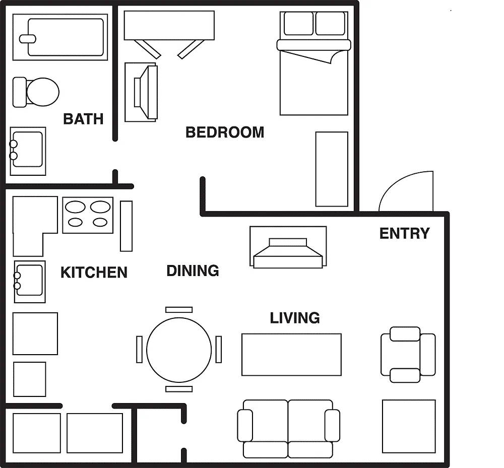 Floor plan Deluxe Efficiency