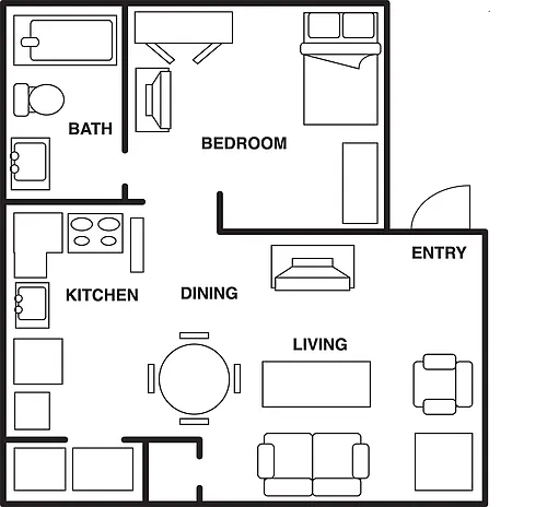 Floor plan Deluxe Efficiency