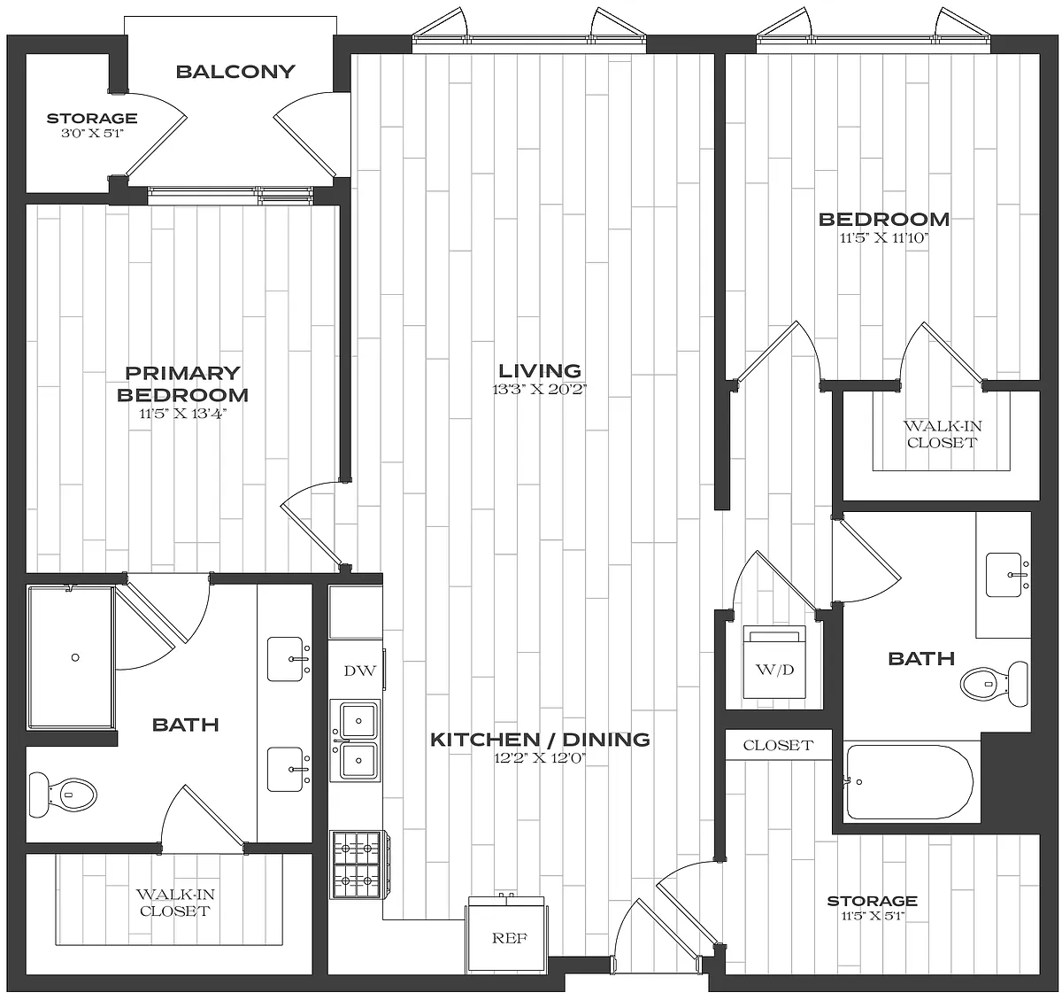 Floor plan 2 Bed/2 Bath-B5