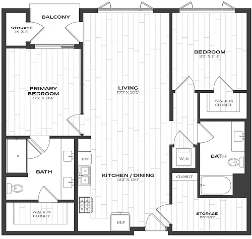 Floor plan 2 Bed/2 Bath-B5