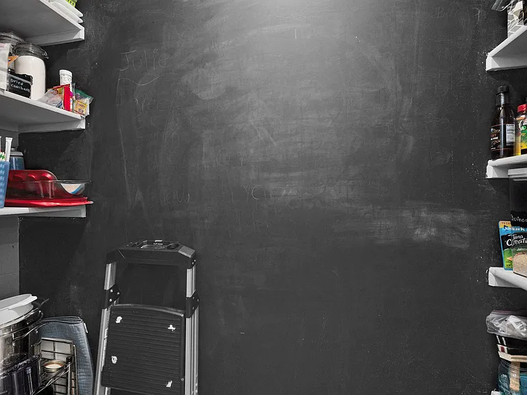 Pantry w/ chalkboard wall