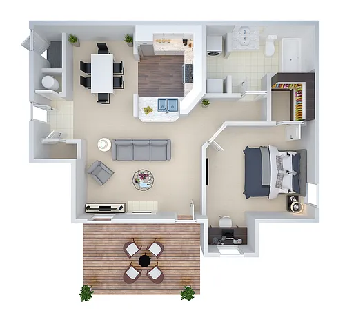 Floor plan 1 Bed (cwa1)