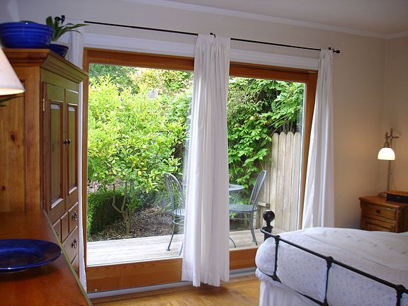 Master with walk out garden and deck