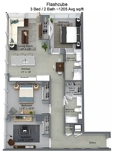 Floor plan 3 bedroom 2 bath