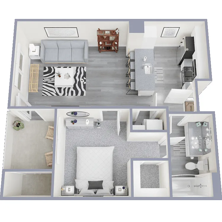 Floor plan 1 Bed 1 Bath