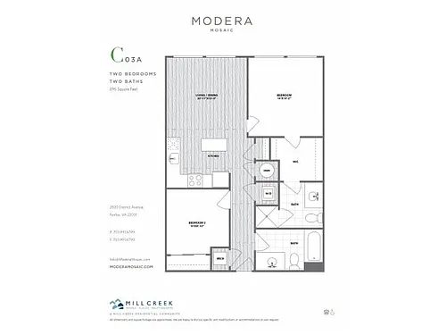 Floor plan C03A - Jr Two Bedroom Two Bath