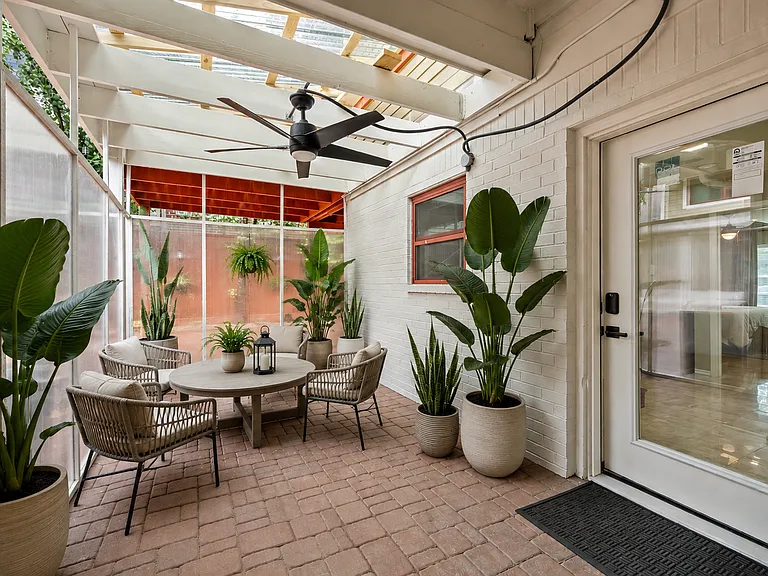 First Floor Private atrium. (Decor pictured is a concept mockup)