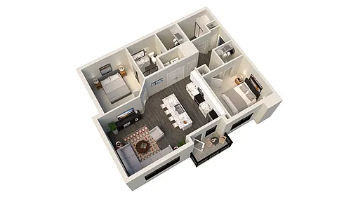 Floor plan 2 Bed 2 Bath A