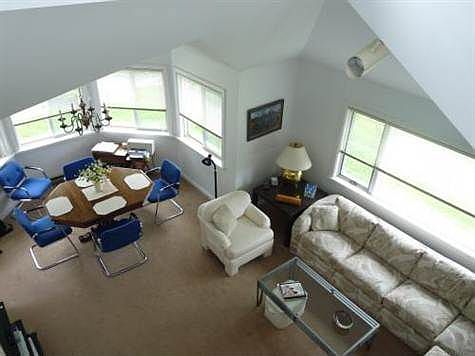 Balcony view dining area to great room