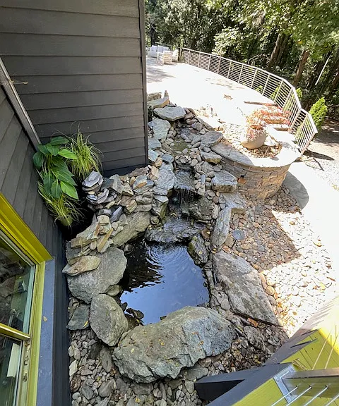 Fountain view from deck