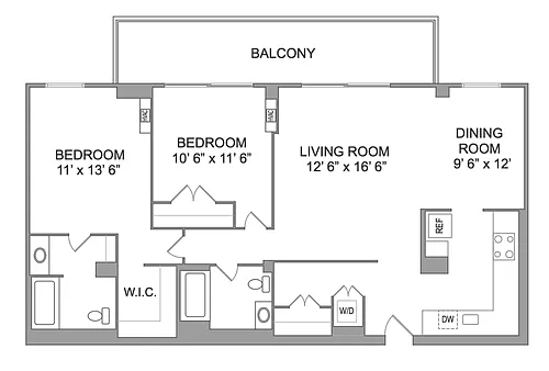 Floor plan 2x2 Balcony Modernized