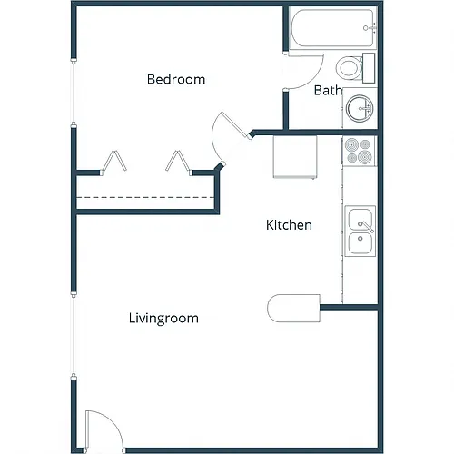 Floor plan One Bedroom 11A
