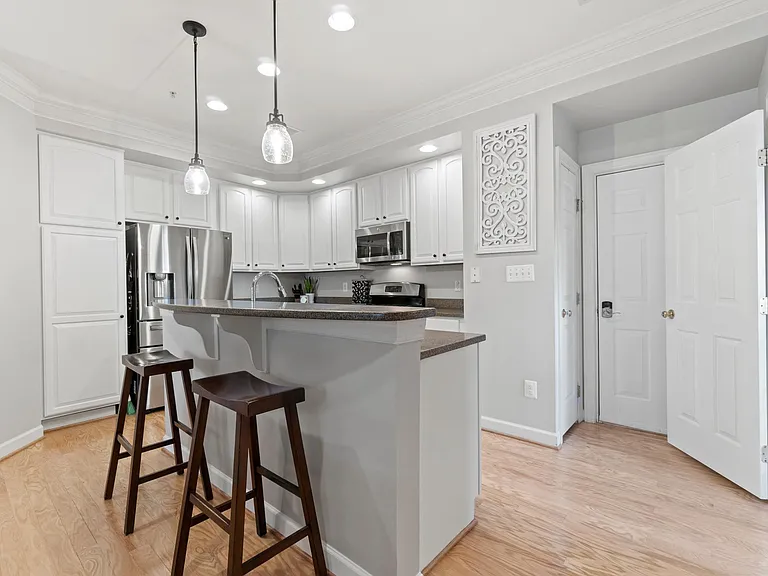 breakfast bar in kitchen