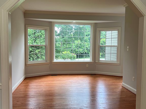 living room with bay window