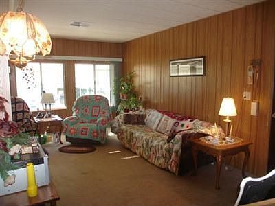 The living room is large and cozy.