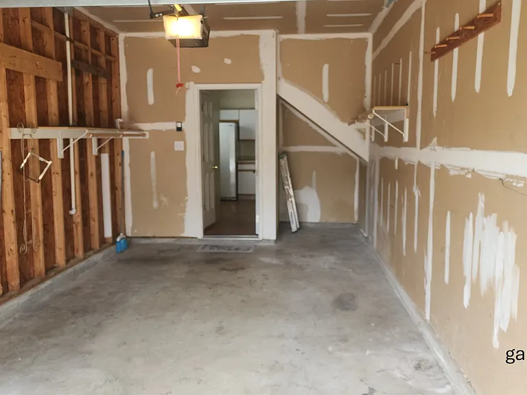 Garage with shelves