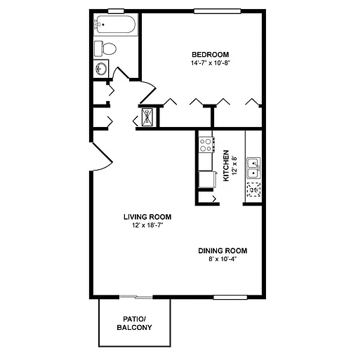 Floor plan Large 1X1