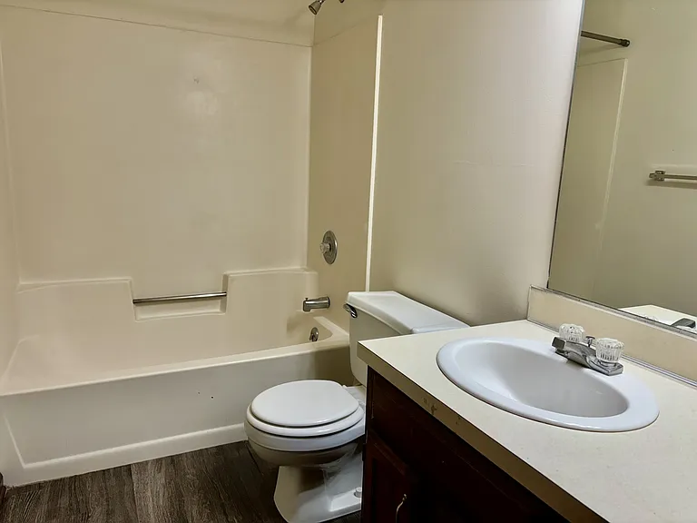 Full bath with updated flooring.