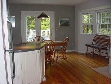 dining area leading to deck