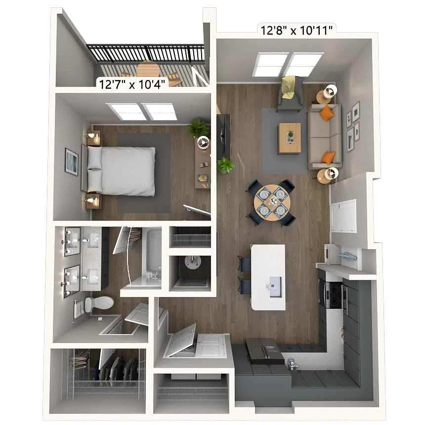 Floor plan A2 1x1 744 SF-FP
