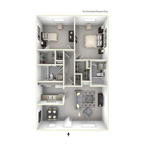 Floor plan 2 bedroom 2 bath