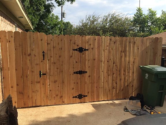 new fence from the driveway