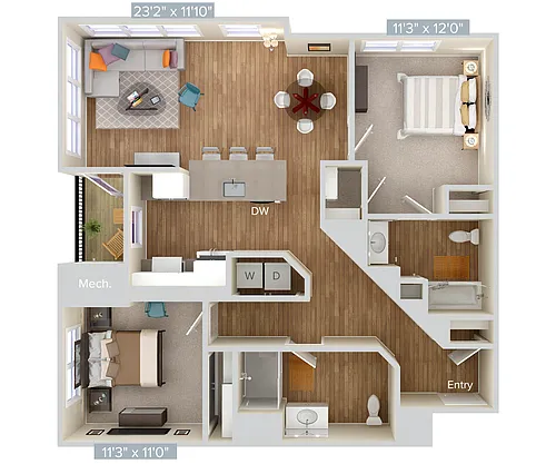 Floor plan B6-HP-sc2x-1197