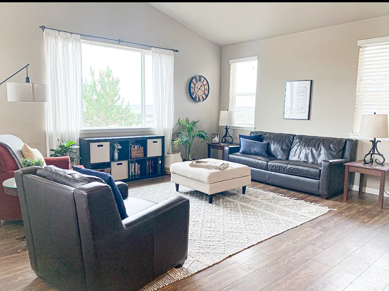 Main level great room with a ton of natural light