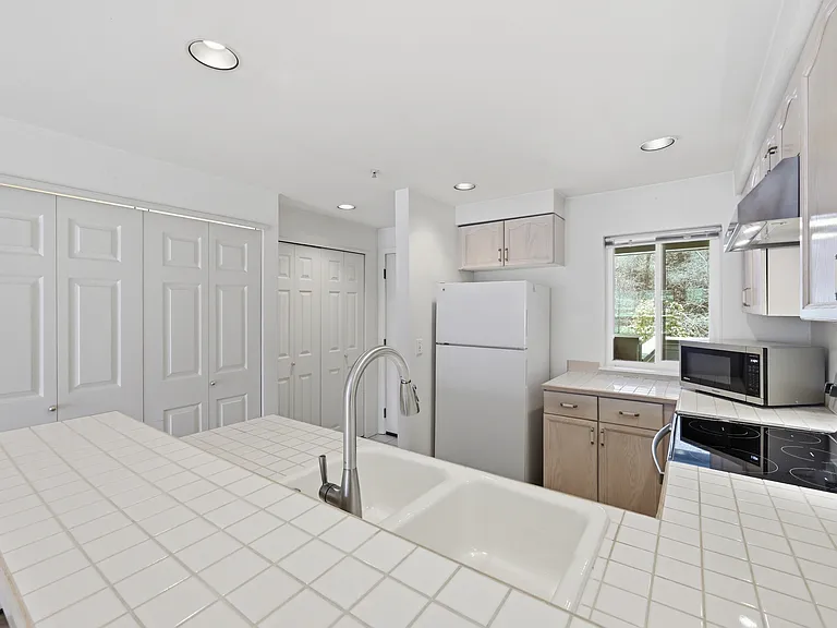 Plenty of cabinet and storage space.