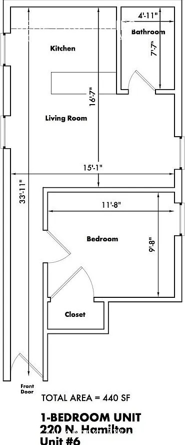 1 bed, 440 sqft, $1,050 — Photo 2