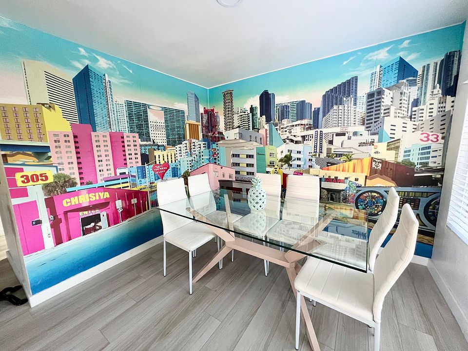 Dinning Table with Custom Miami Mural