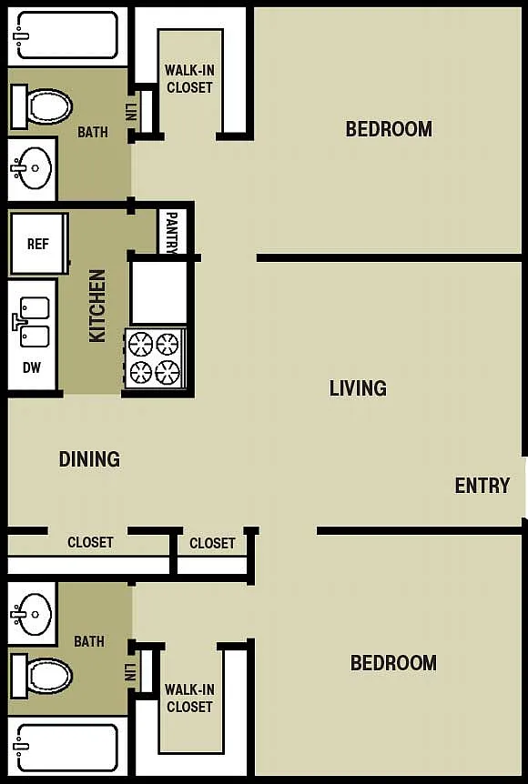 Floor plan 2 Bedroom 2 Bathroom