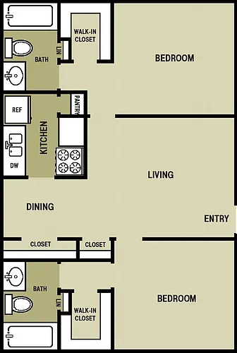 Floor plan 2 Bedroom 2 Bathroom