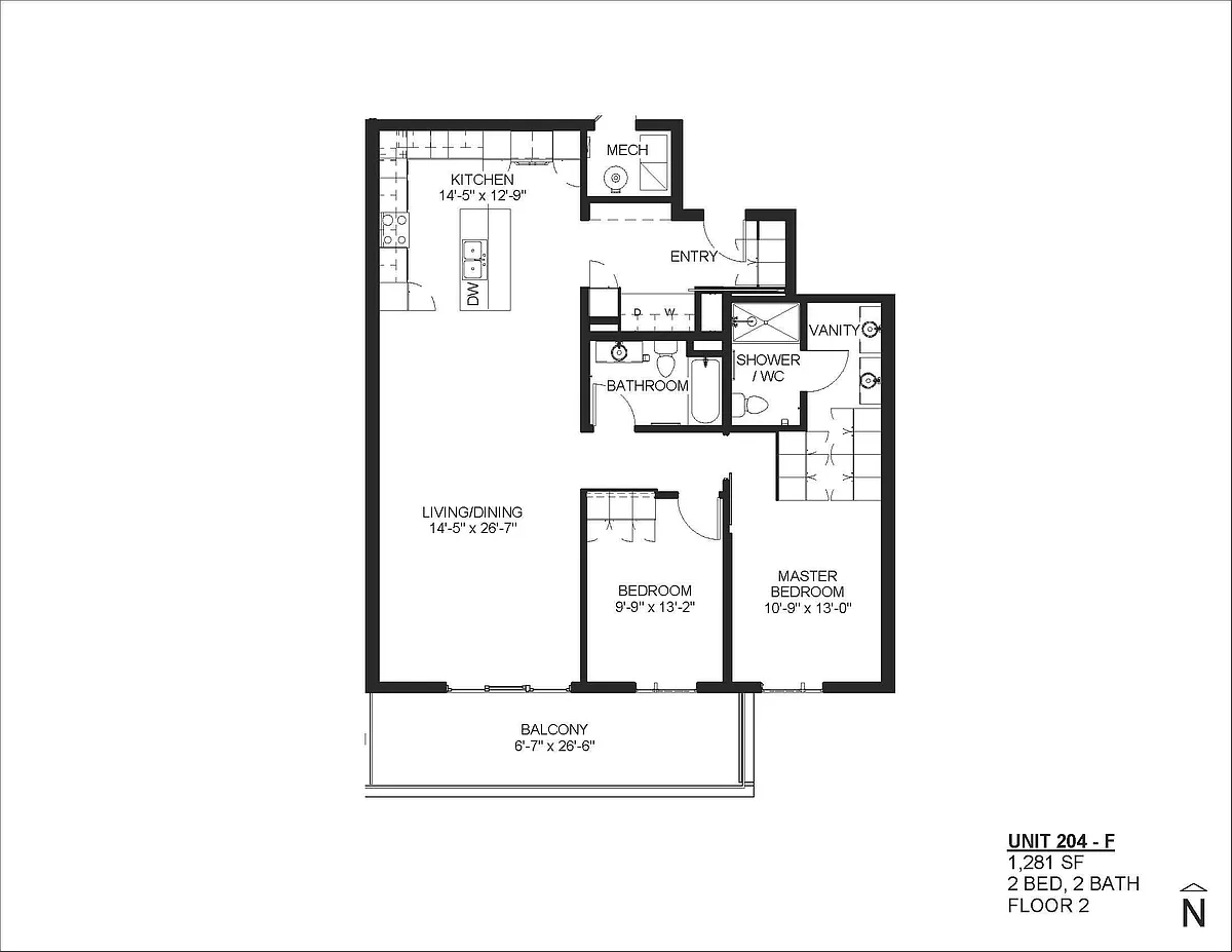 Floor plan Floor Plan F - 1283 SF 2 Bedro