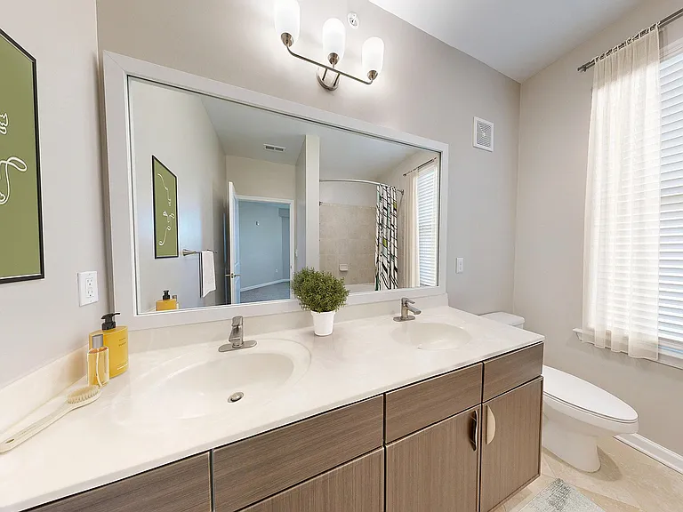Newly Renovated Bathroom with Double Vanity