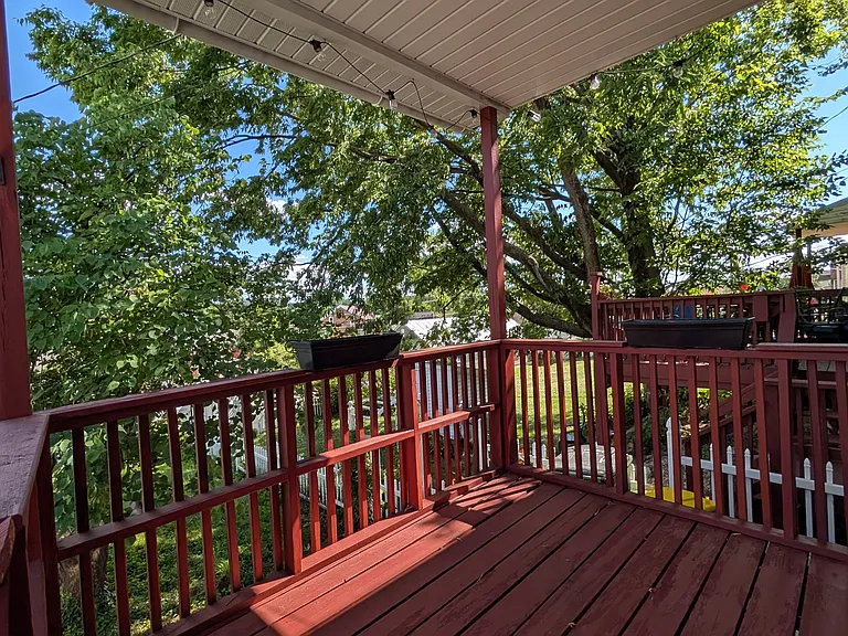 A covered deck gets plenty of shade in the afternoon.