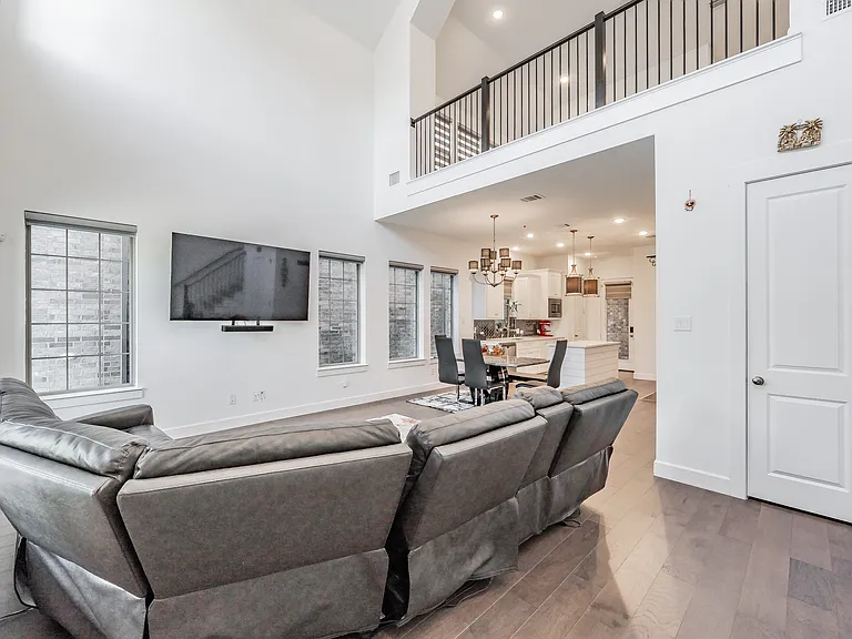 open concept 2-story living room