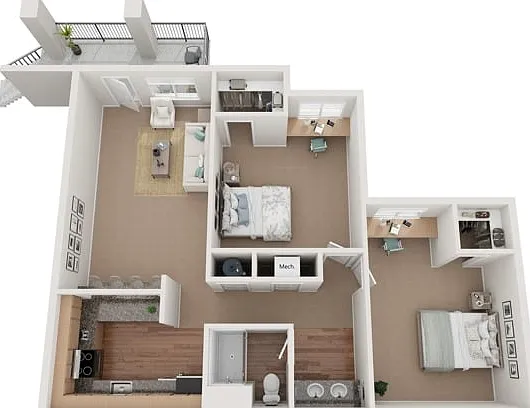 2 bedroom 2 bedroom