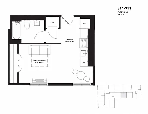 Floor plan Units 311 to 911