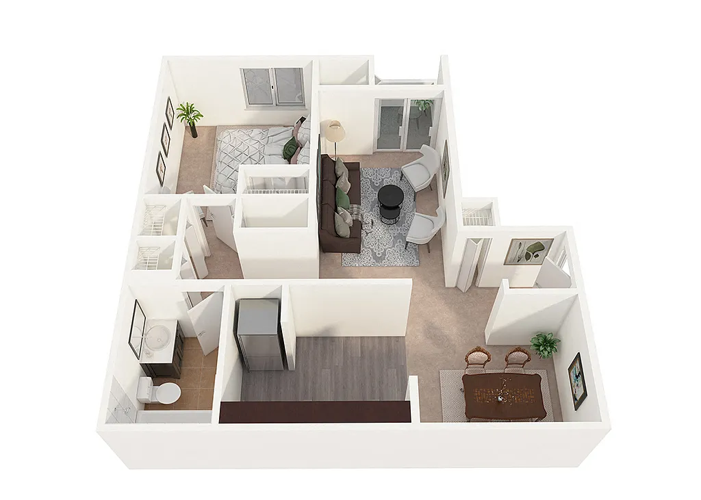 Floor plan One Bedroom Jr